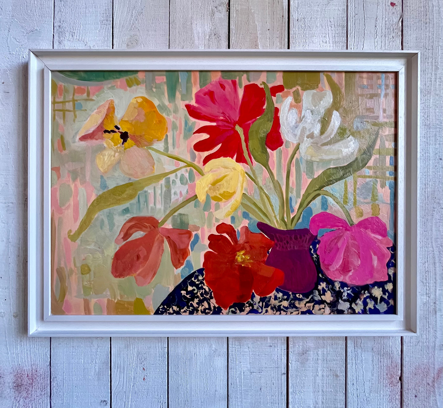 Dancing Tulips Original oil painting