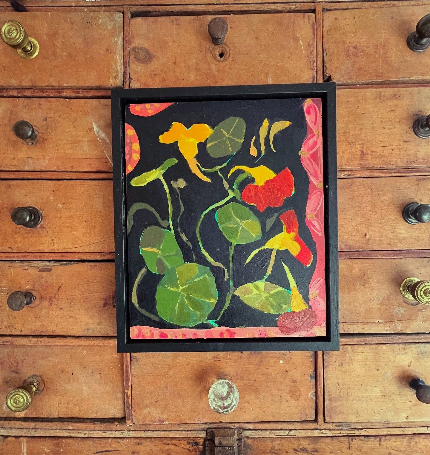 Nasturtium original oil painting