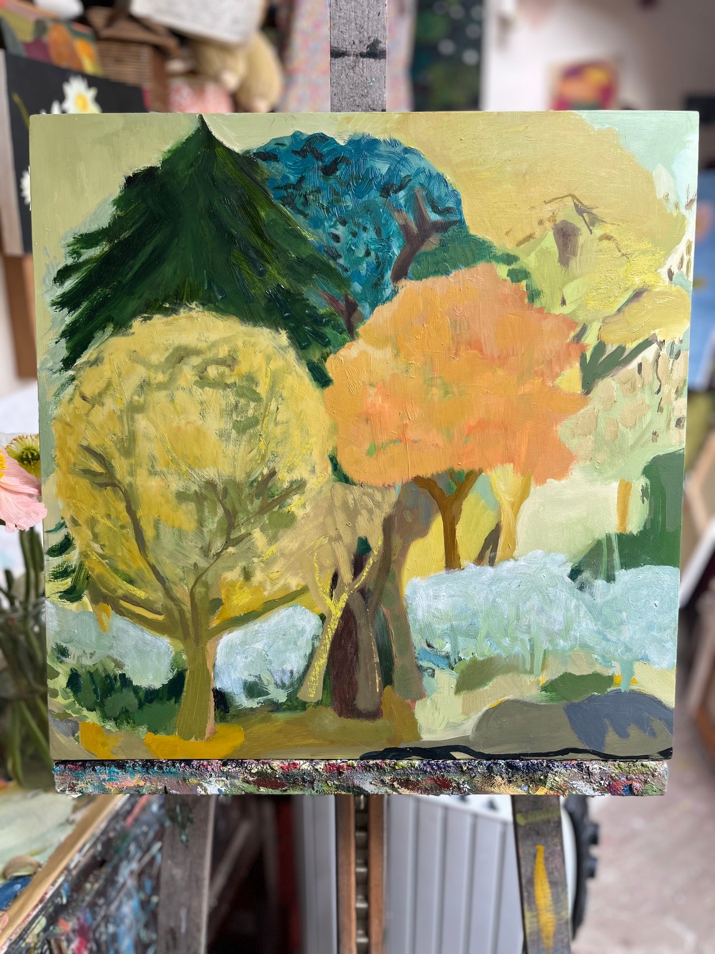 Early summer Trees III original Oil painting