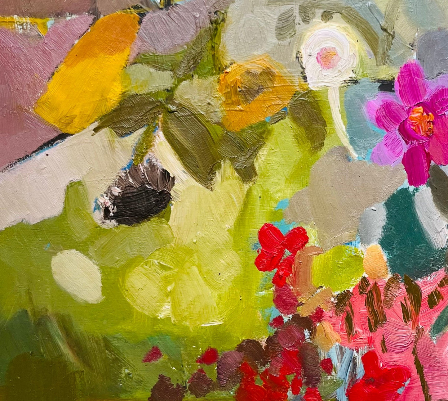 Flower's & Washing Line Original oil painting