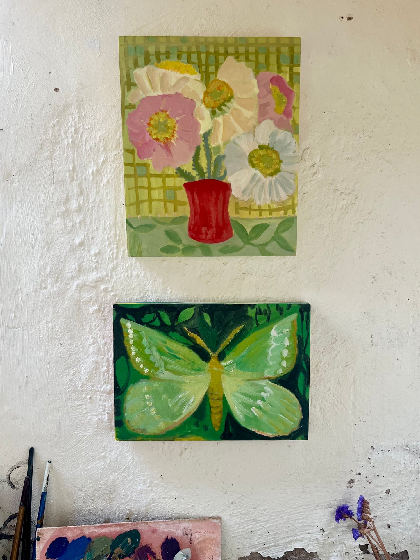 Pastel Poppies original oil painting