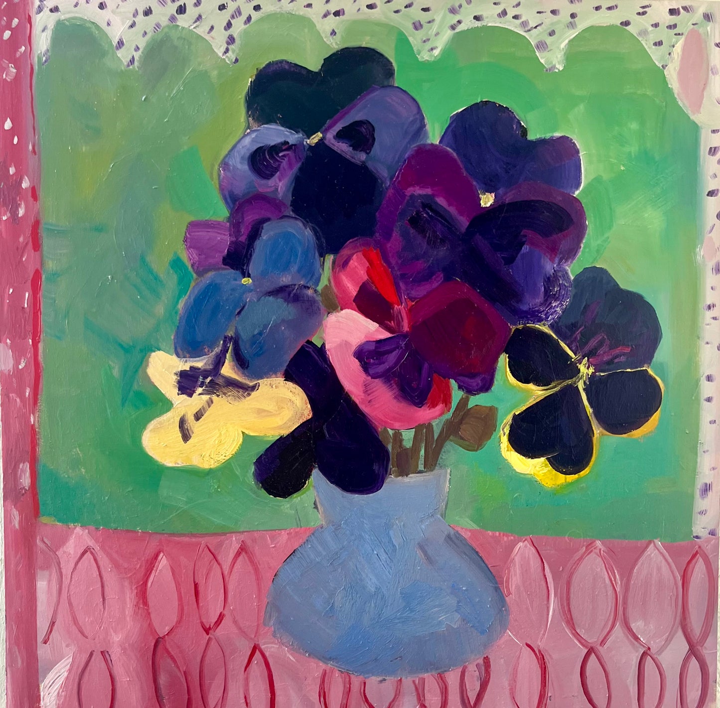 Pansies Original oil painting