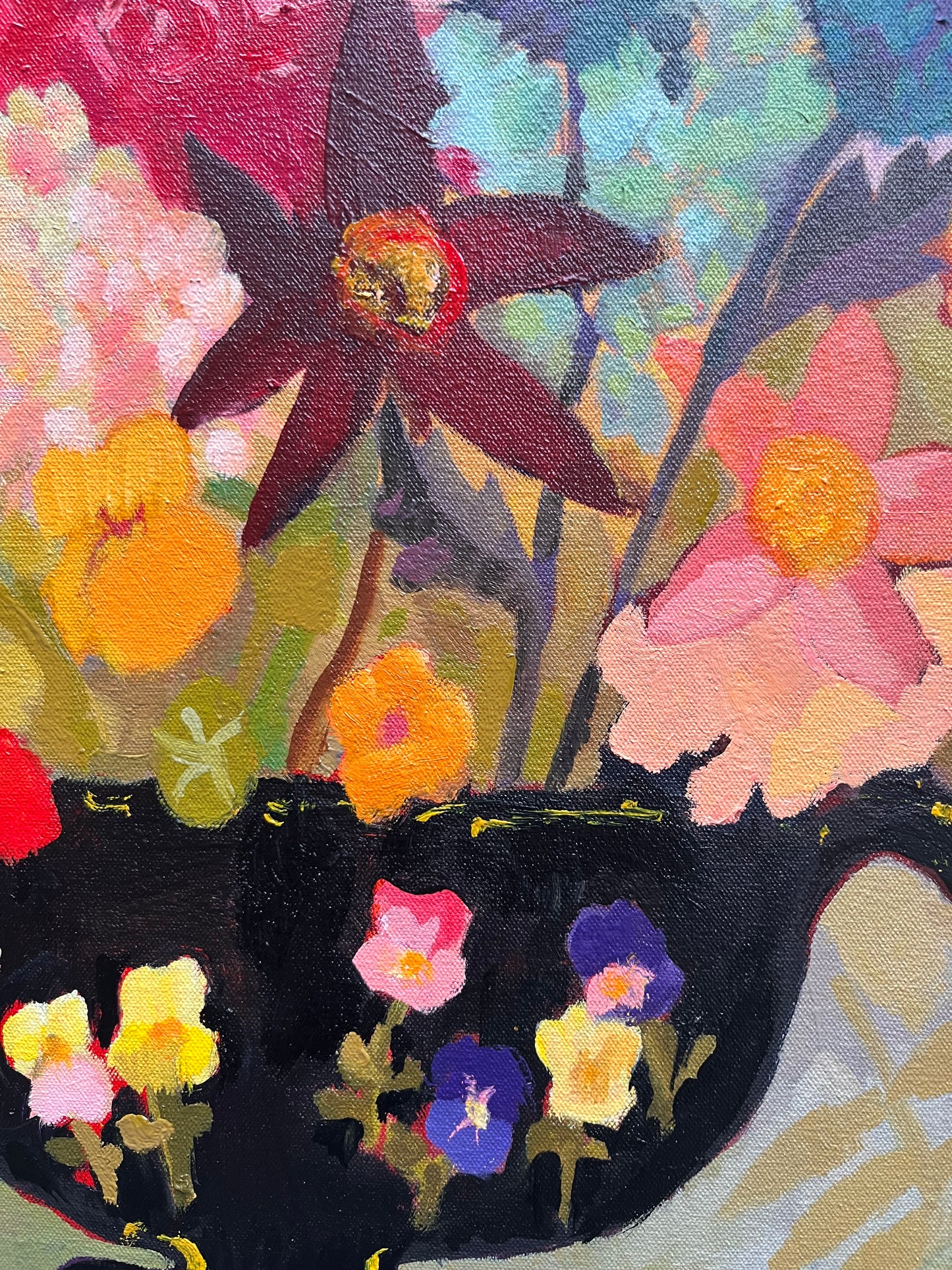 Sunset Flower's original oil painting