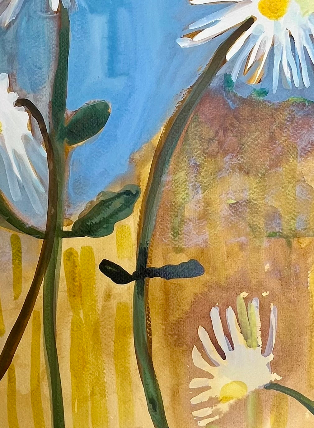 Daisy original painting on paper