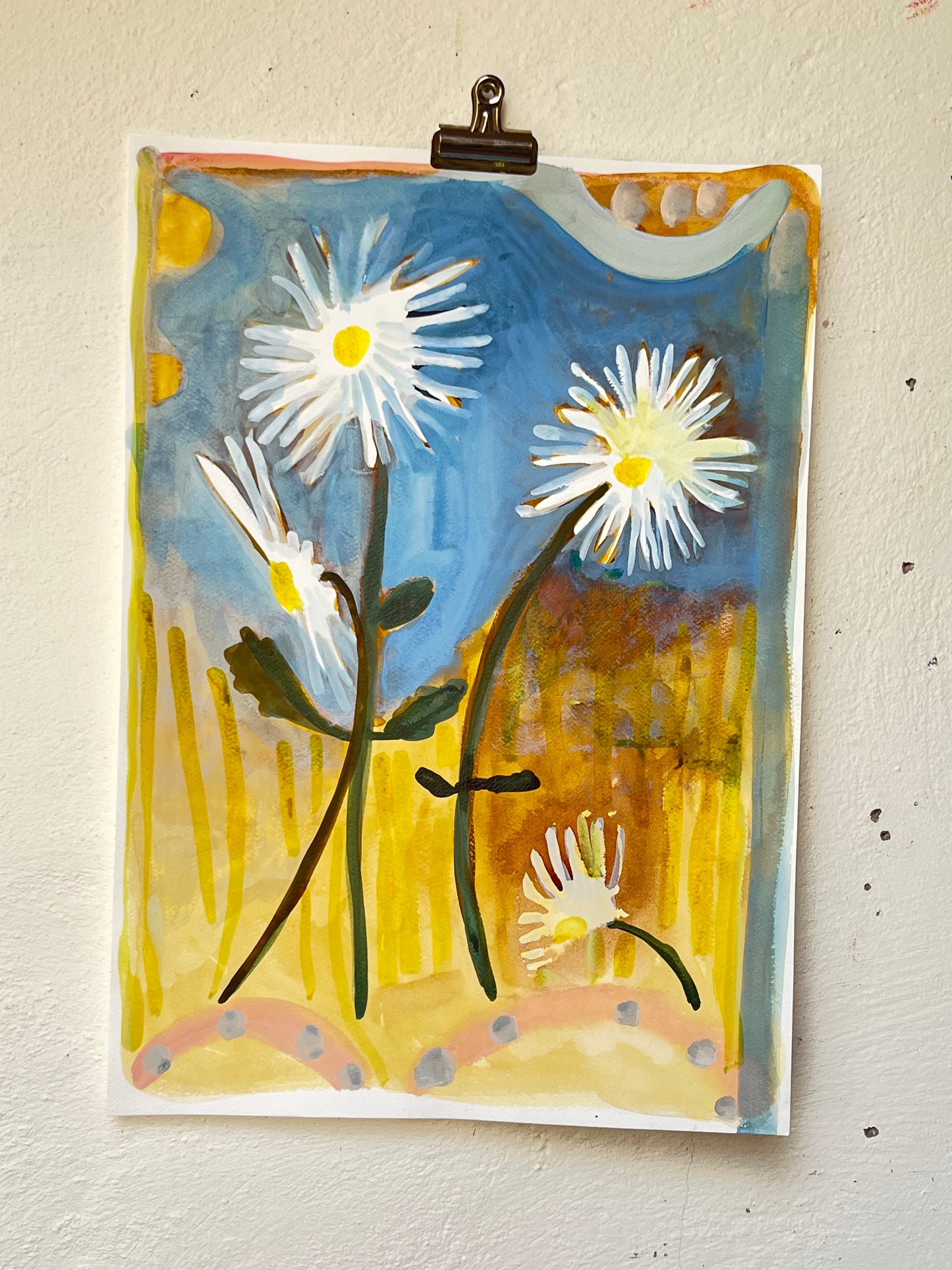 Daisy original painting on paper