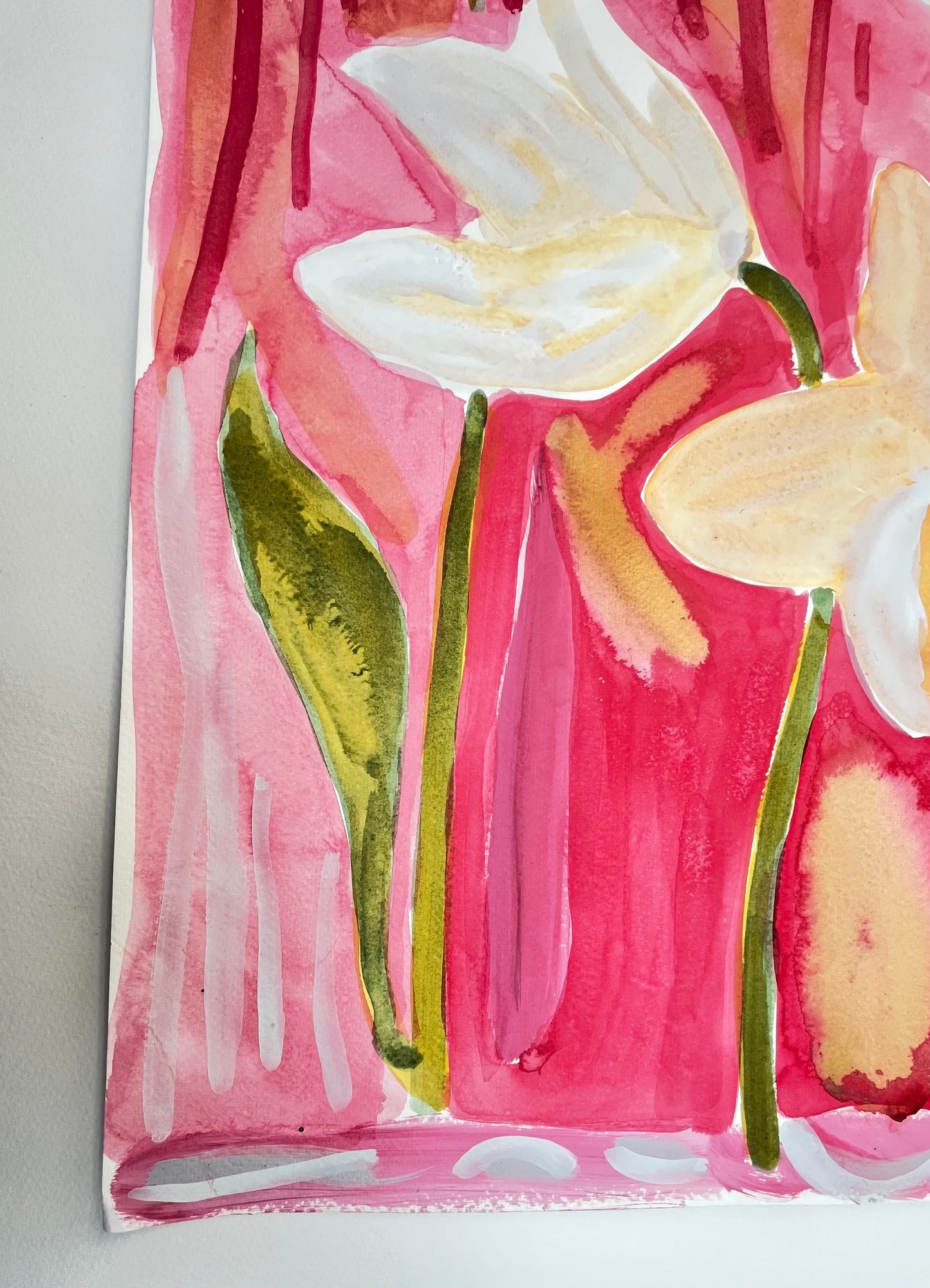 Tulips original painting on paper