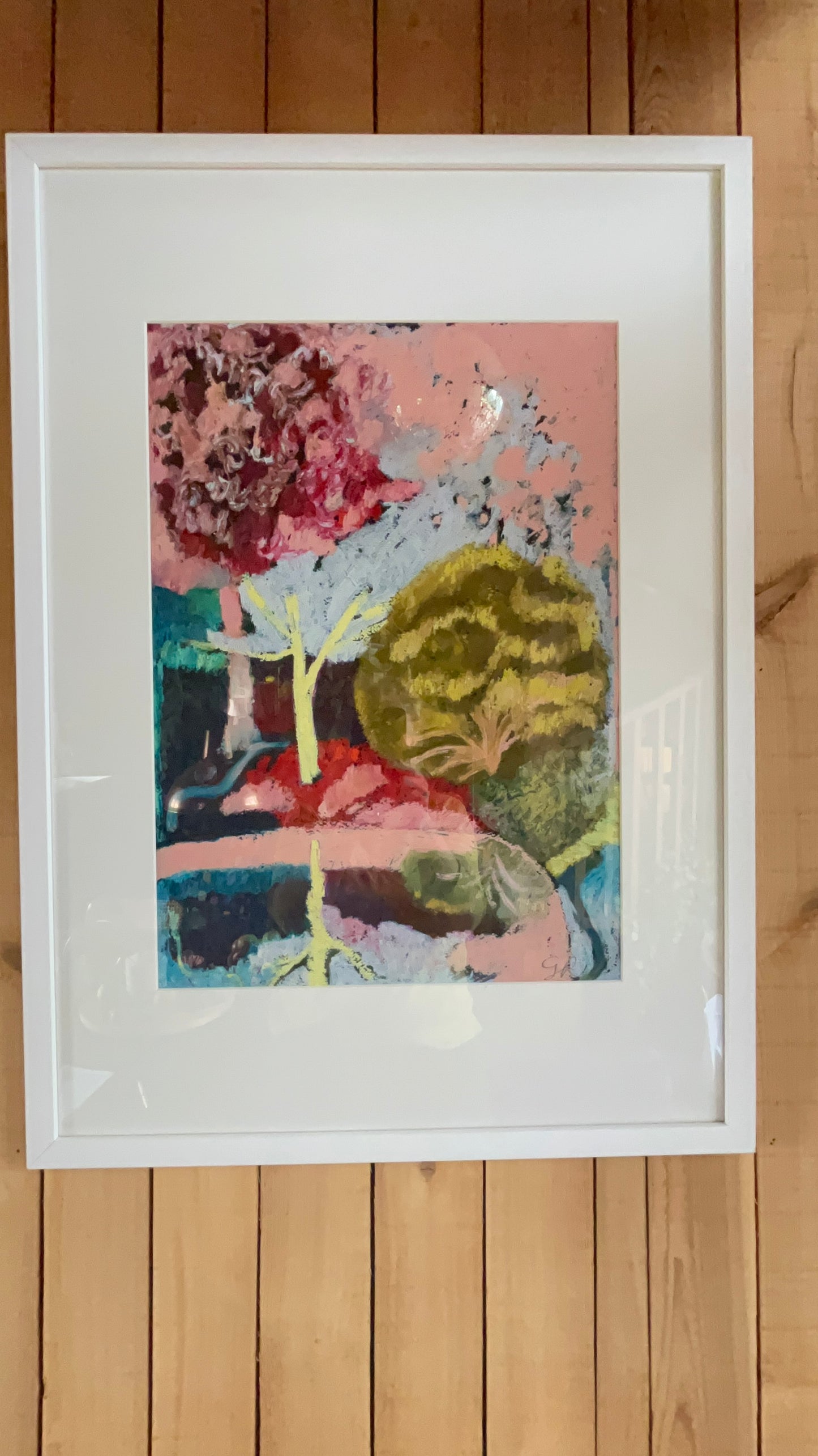 Blossom Garden original Oil Pastel Framed