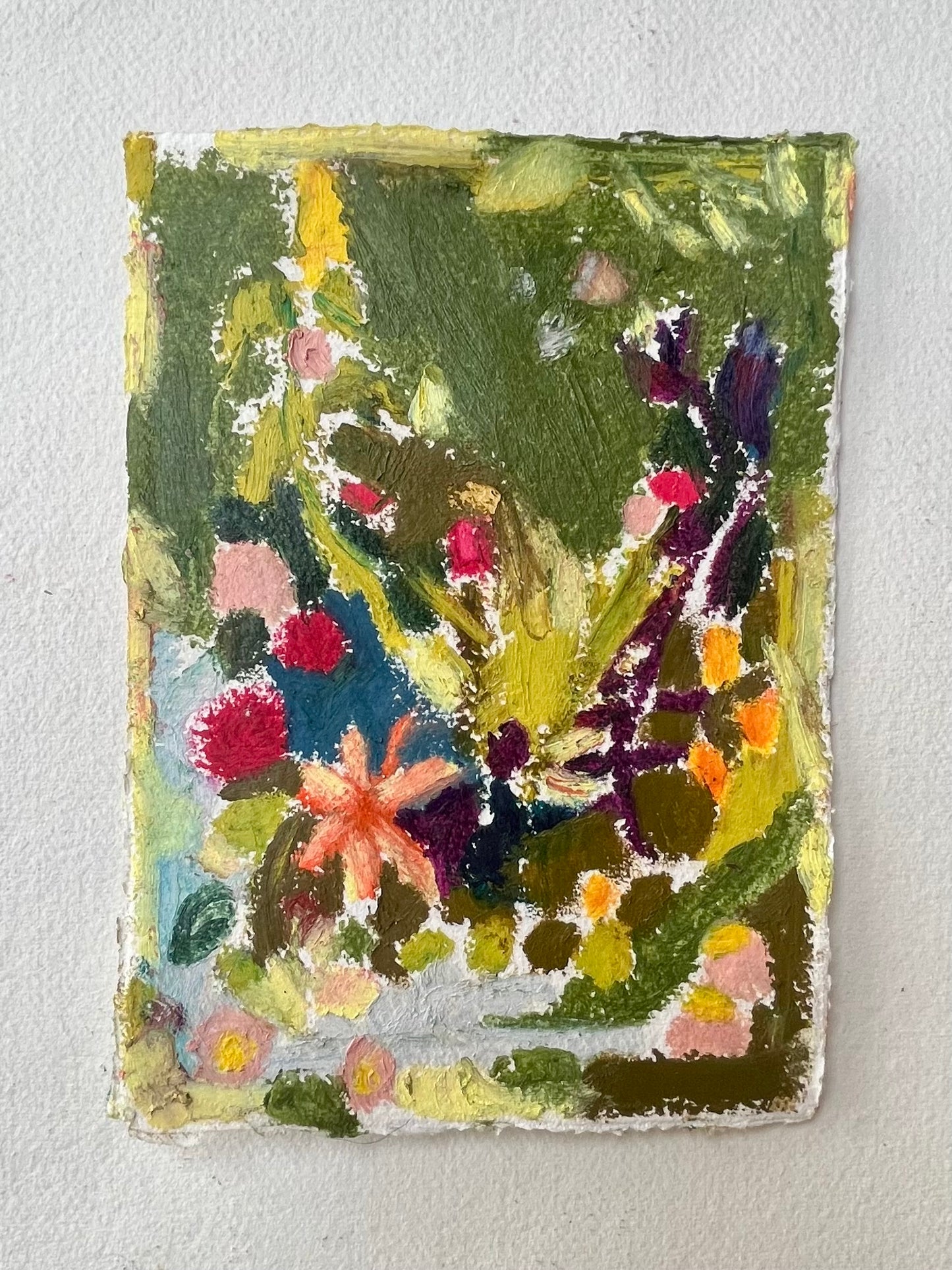 Oil pastel garden drawing 1