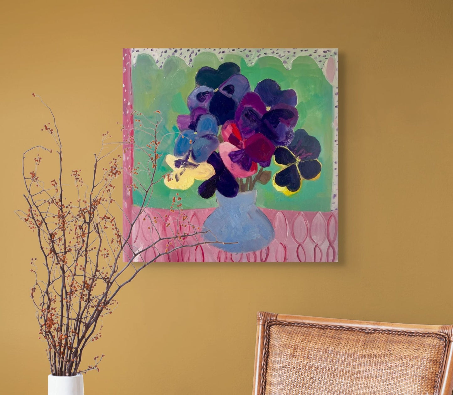 Pansies Original oil painting