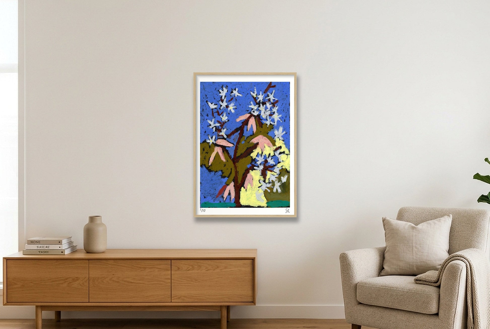 Blossom print — 59×84cm, 23×33" Oak Frame