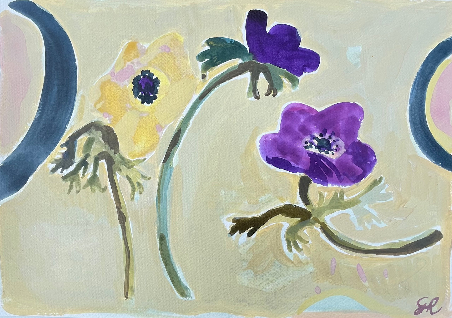 Quietness original painting on paper