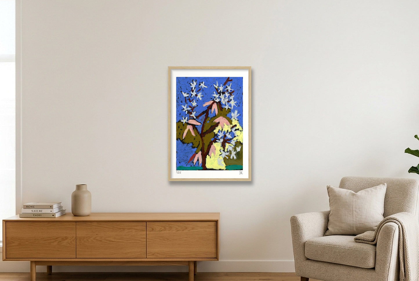 Blossom print — 42×59cm, 17×23" Oak Frame