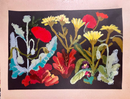 Summer Flowers oil pastel