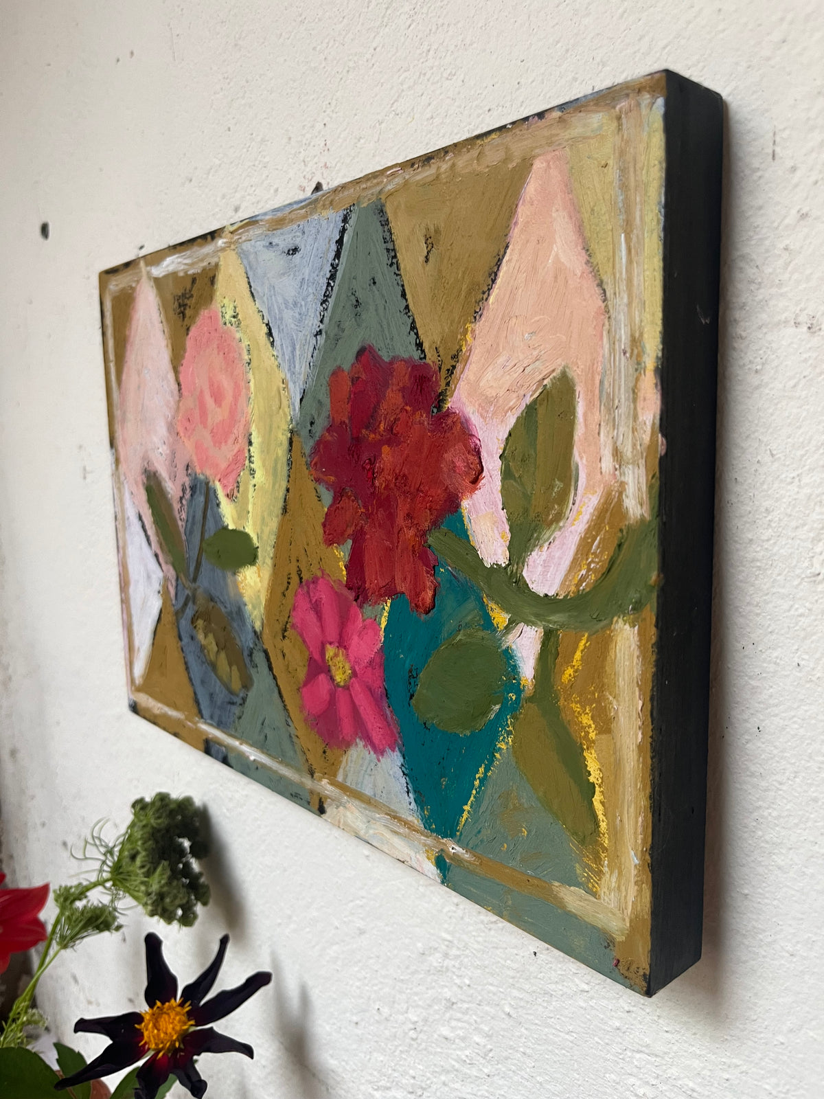 Harlequin Flowers I  Oil Painting