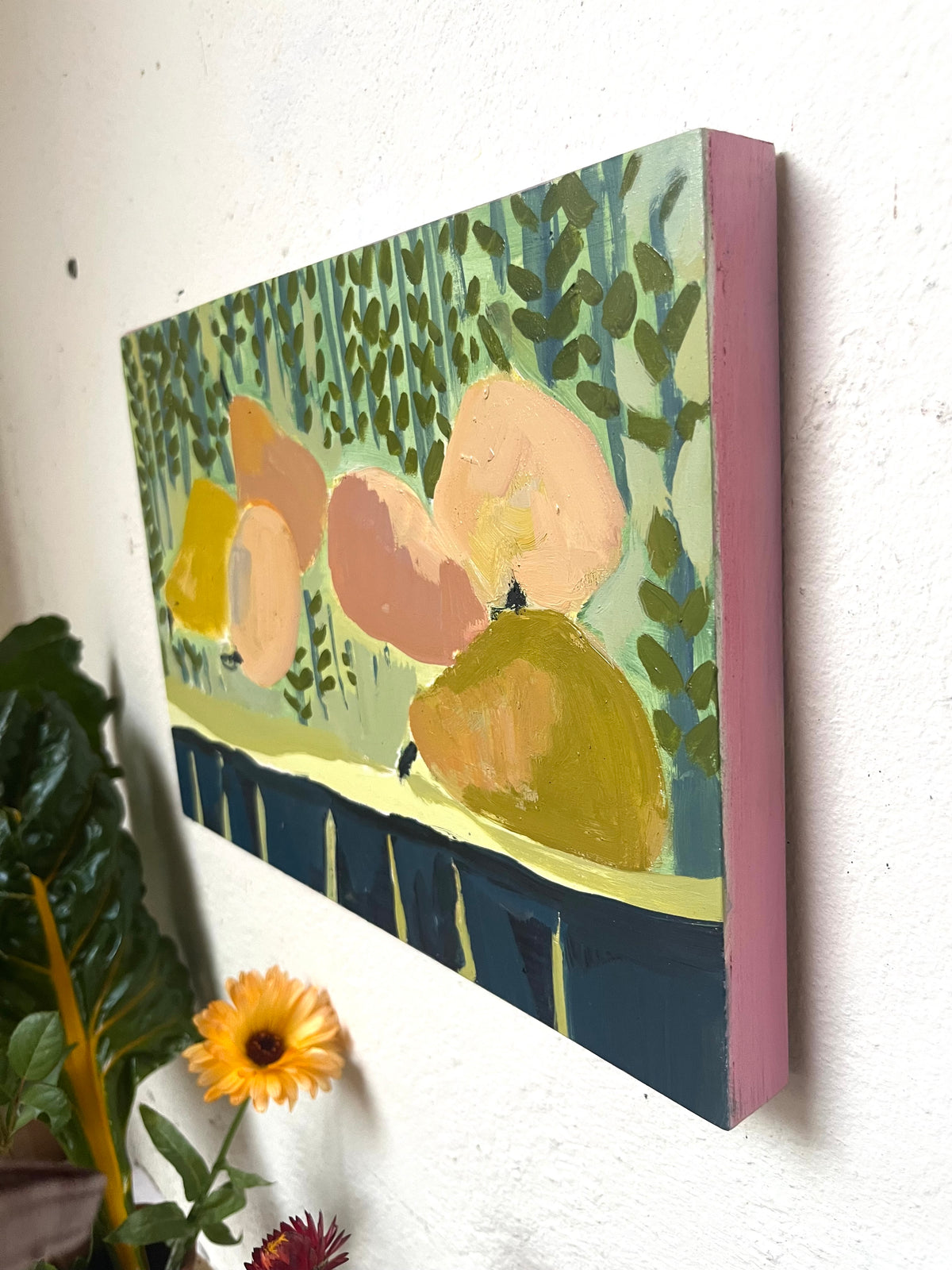 Balancing Pear's oil painting