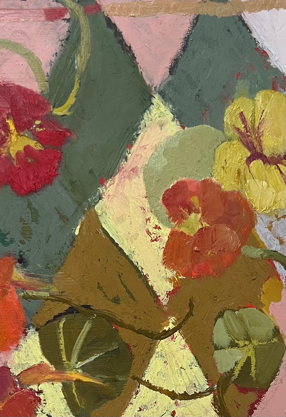 Harlequin Nasturtiums  oil painting