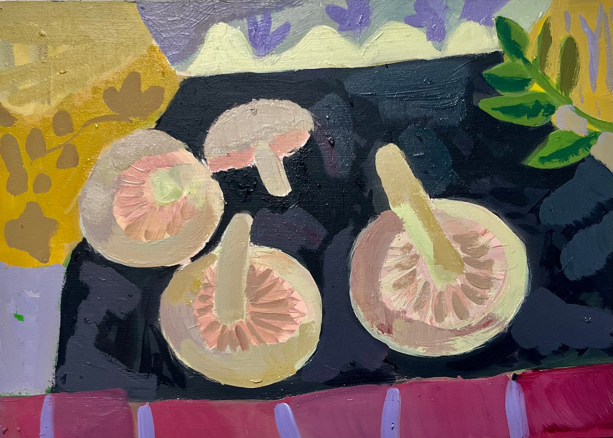 Foraged Mushrooms Oil Painting