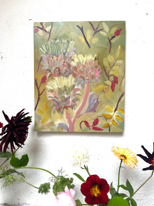 Artichoke & Rosehips Oil Painting