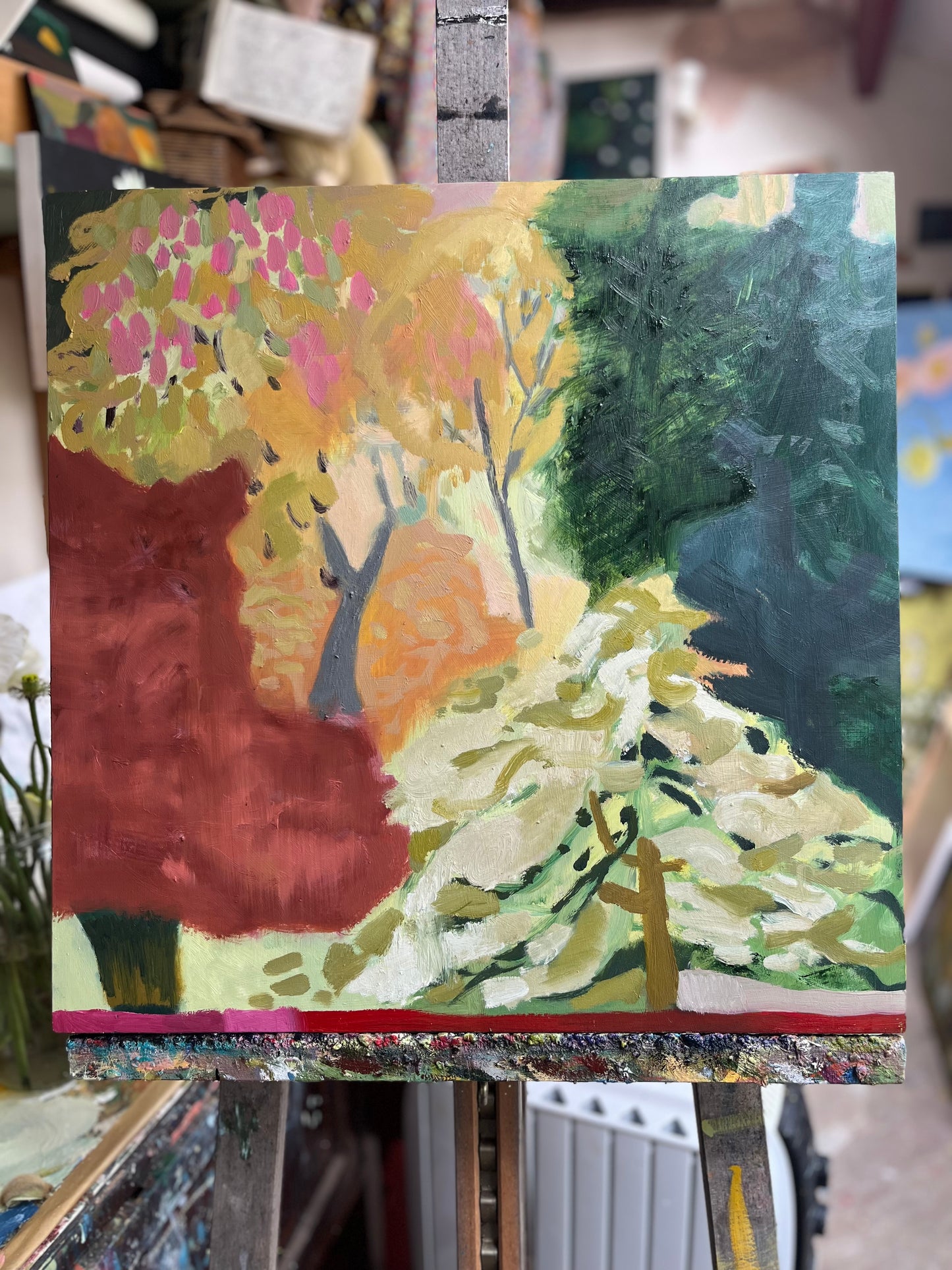 Early summer Trees II. Original oil painting