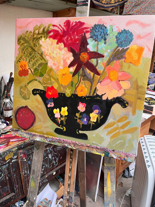 Sunset Flower's original oil painting