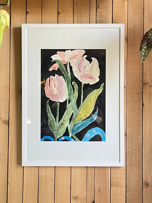 Dancing Tulips original Ink on paper
