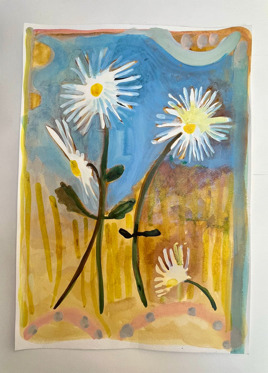 Daisy original painting on paper