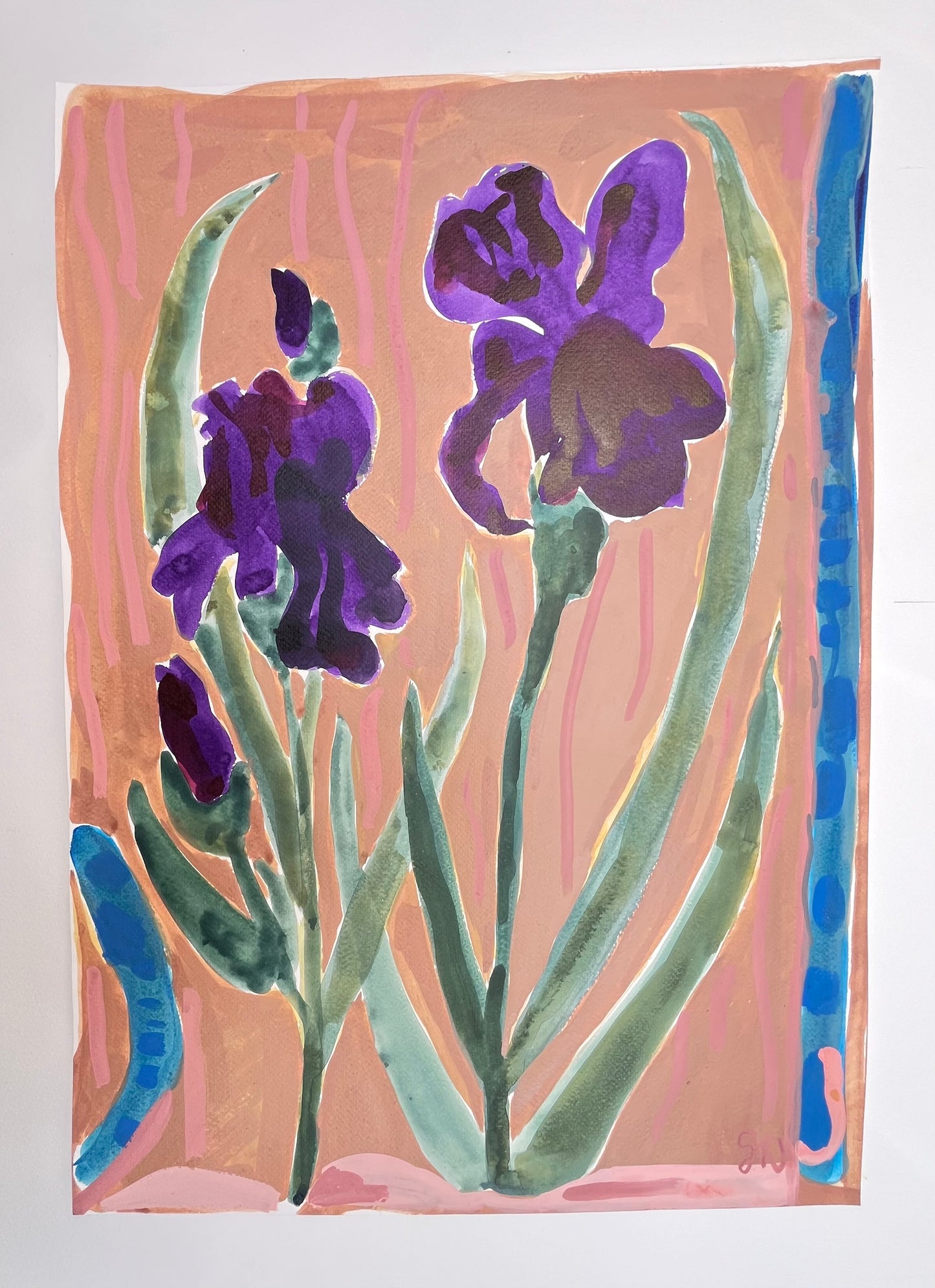 Iris original painting on paper