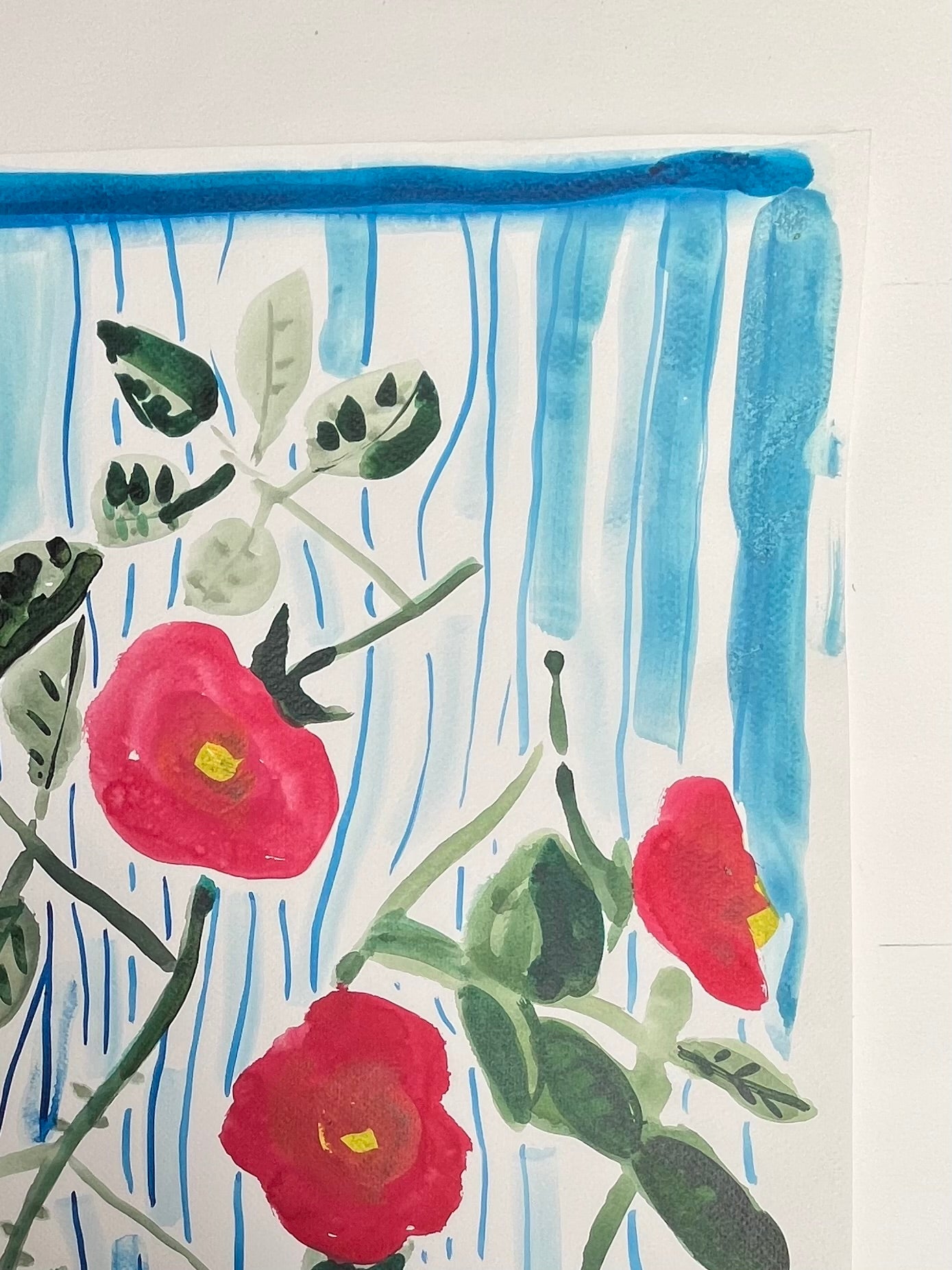 Rose original painting on paper