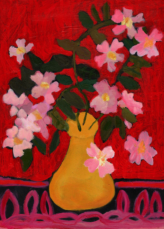 wild rose giclee print from original oil painting